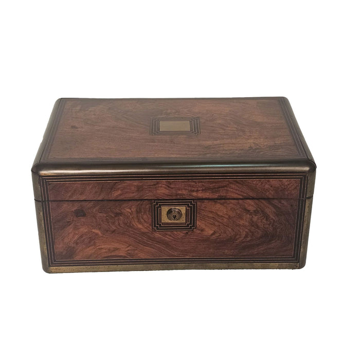 Burl Walnut Victorian English Lap Desk, circa 1870