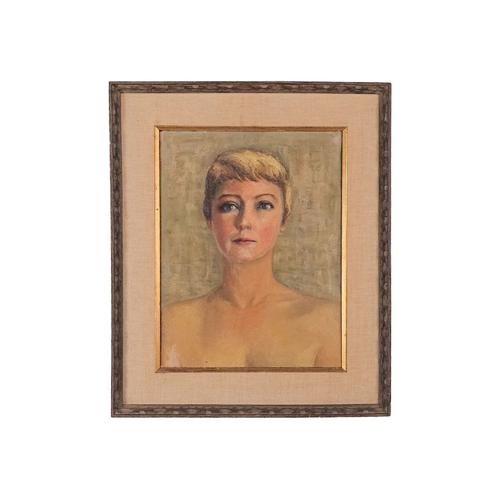 Mid-Century Painting of Beautiful Woman, France circa 1960