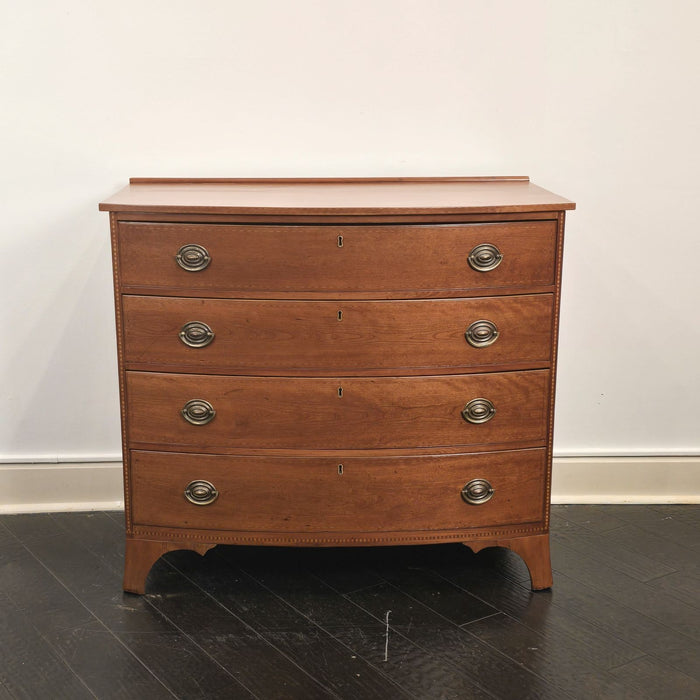 19th Century American Inlaid Bowfront Chest of Drawers