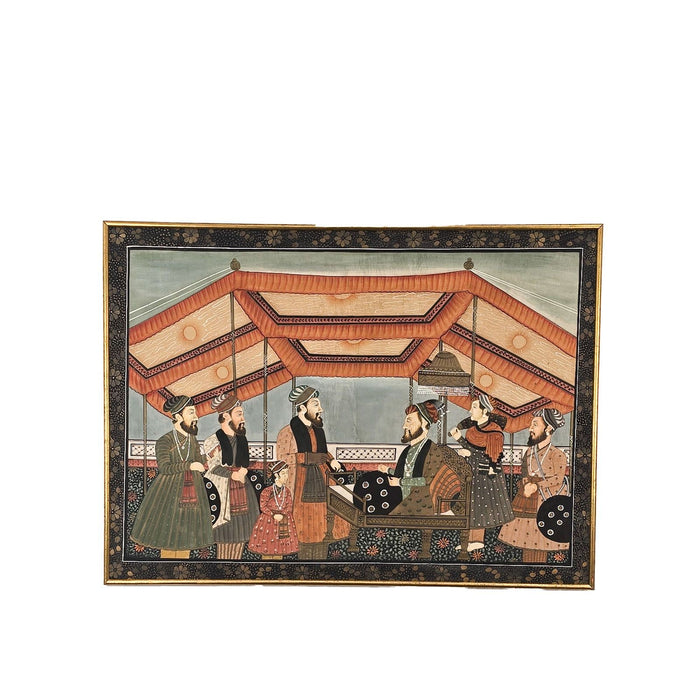Painting on Paper of Group of Men, India circa 1950