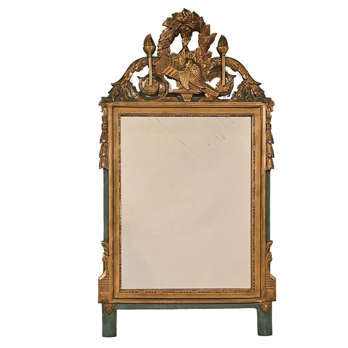 Louis XVI Style Painted & Gilt Mirror, France circa 1920