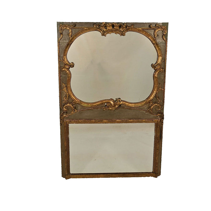 Belle Époque Painted & Gilt Over Mantel Mirror, France circa 1900