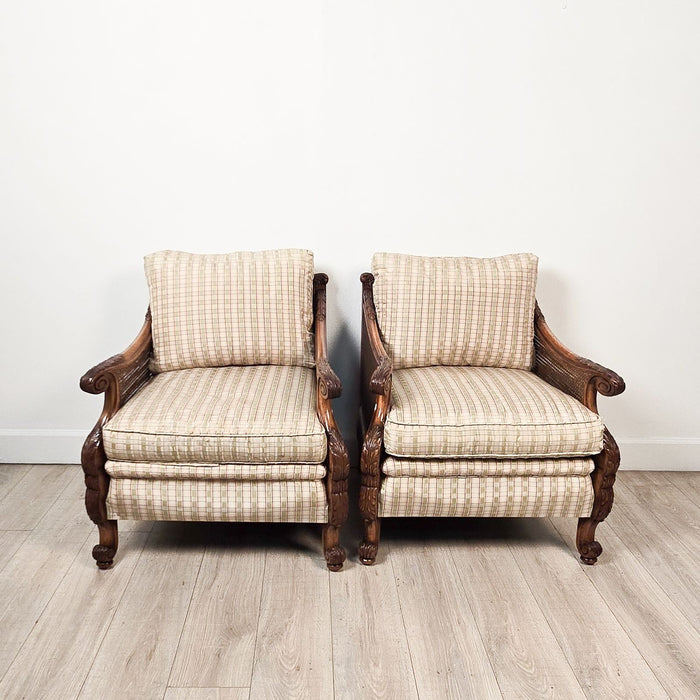 Pair of Edwardian Caned Club Chairs, circa 1920
