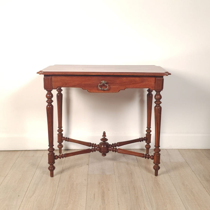 French Walnut Belle Époque One-Drawer Small Table, circa 1900