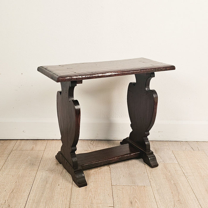 Rustic Baroque Italian Walnut Side Table, 18th century