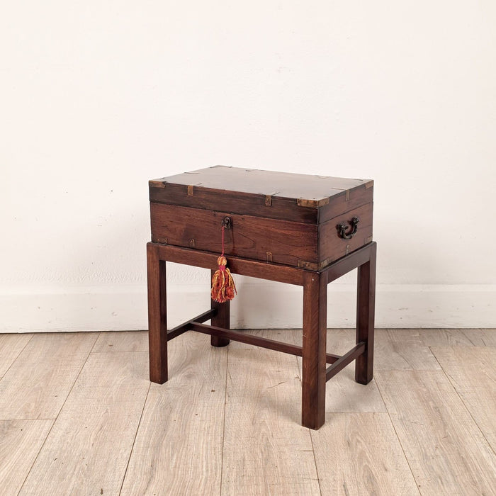 English 19th Century Brass Mounted Campaign Desk