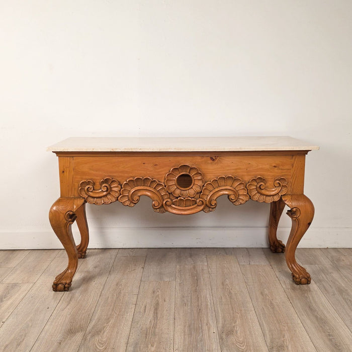 Vintage Baroque Style Pine Center Table