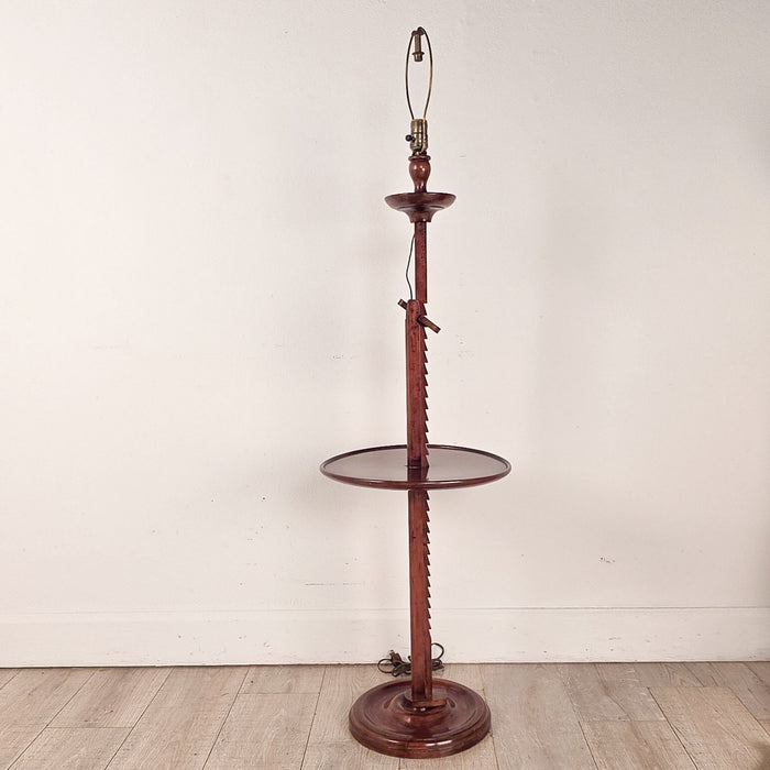 English Floor Lamp with Tray, Vintage