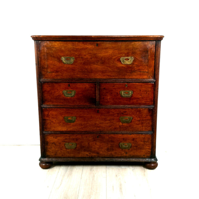 Campaign Secretary Chest of Drawers, 19th century English
