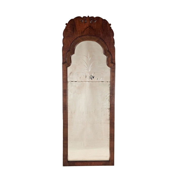 Queen Anne Walnut Pier Mirror, England circa 1800.