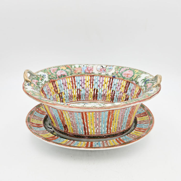 Rose Medallion Chestnut Basket China c.1880