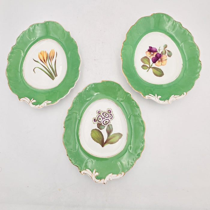 3 Dessert Service Dishes, 19th Century England