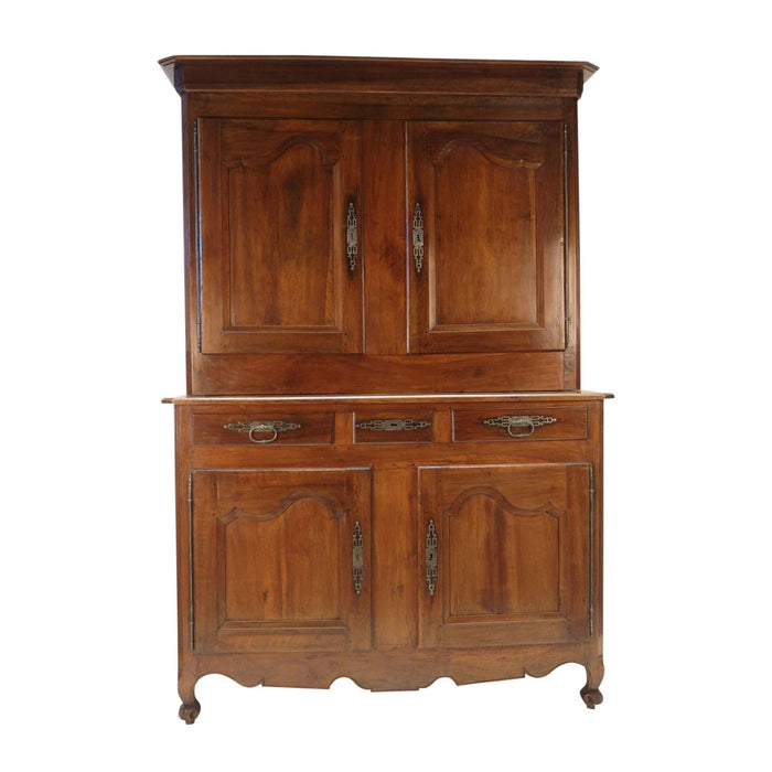 Circa 1780 Walnut Buffet Deux Corps Cabinet