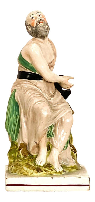 Circa 19th Century "Elijah and the Raven" Staffordshire Figure, England