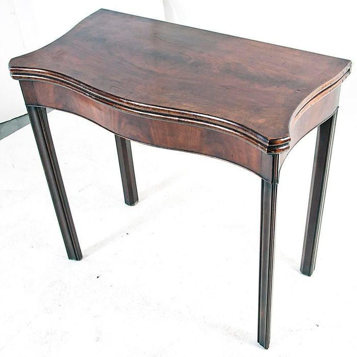 Circa 1910 Edwardian Serpentine English Game Table