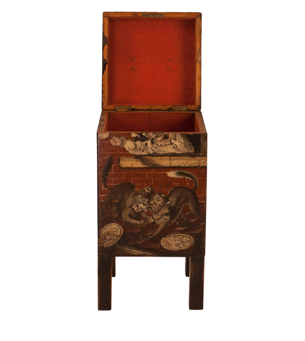 Circa 19th Century Small Painted Four Bottle Cellarette, England