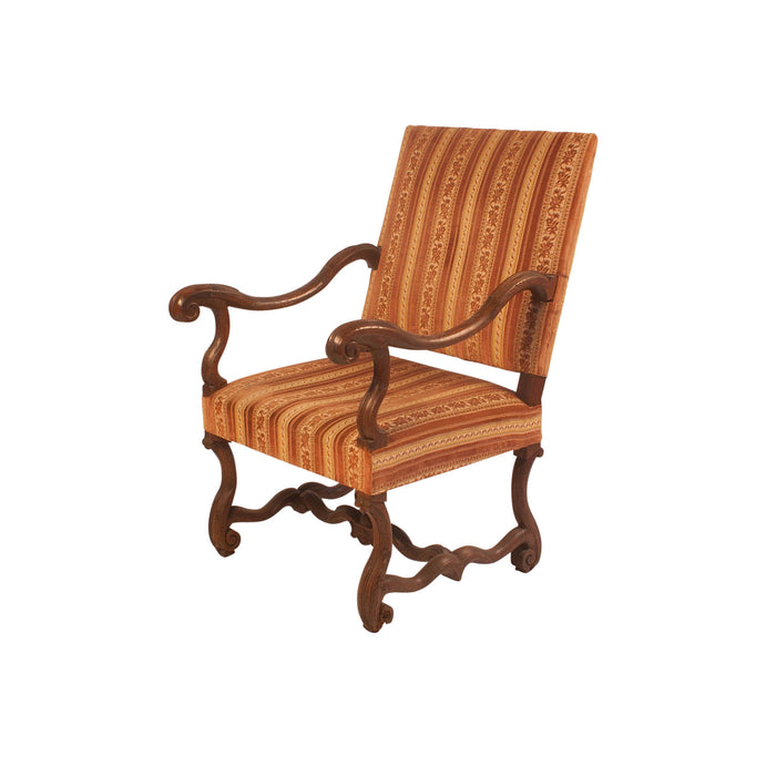 Italian Baroque Walnut Armchair, circa 18th century