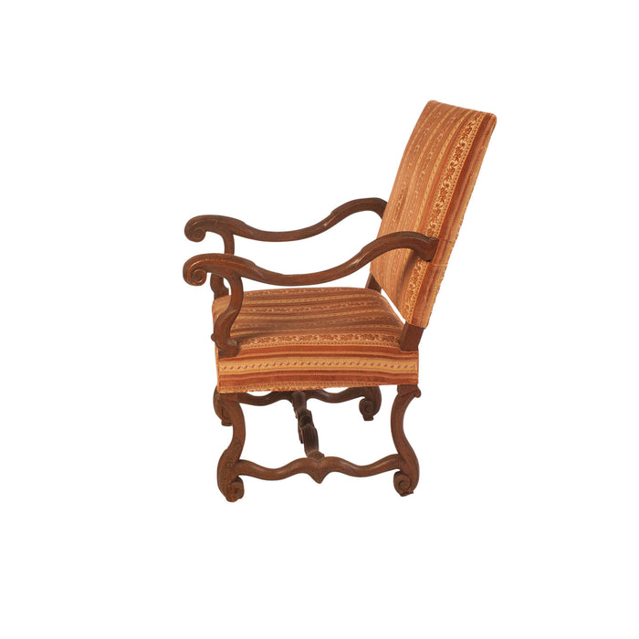 Italian Baroque Walnut Armchair, circa 18th century