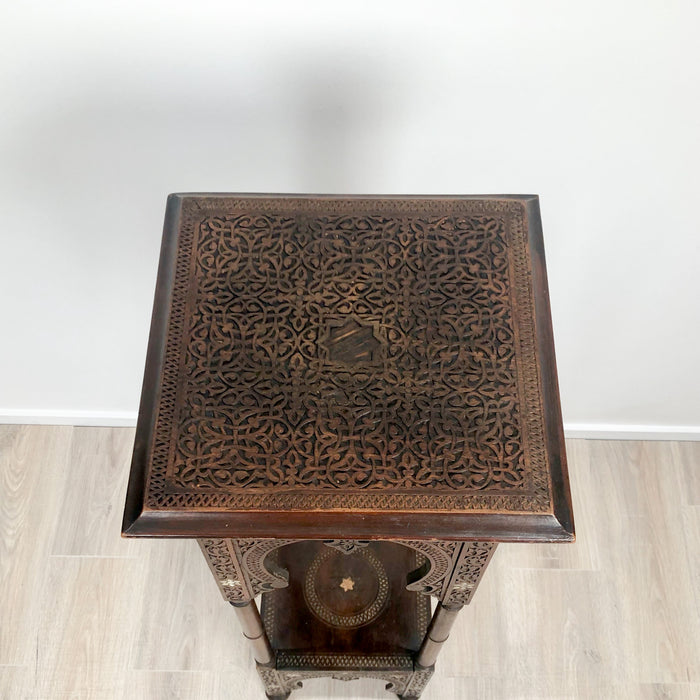 Circa 1900 Inlaid Plant Stand, Morocco