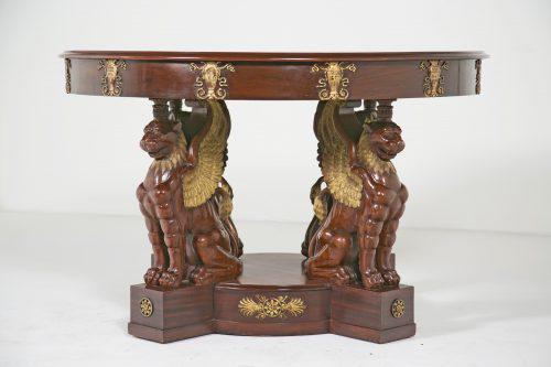 Circa 19th Century Large Baltic Neoclassical Gilt Wood Center Table