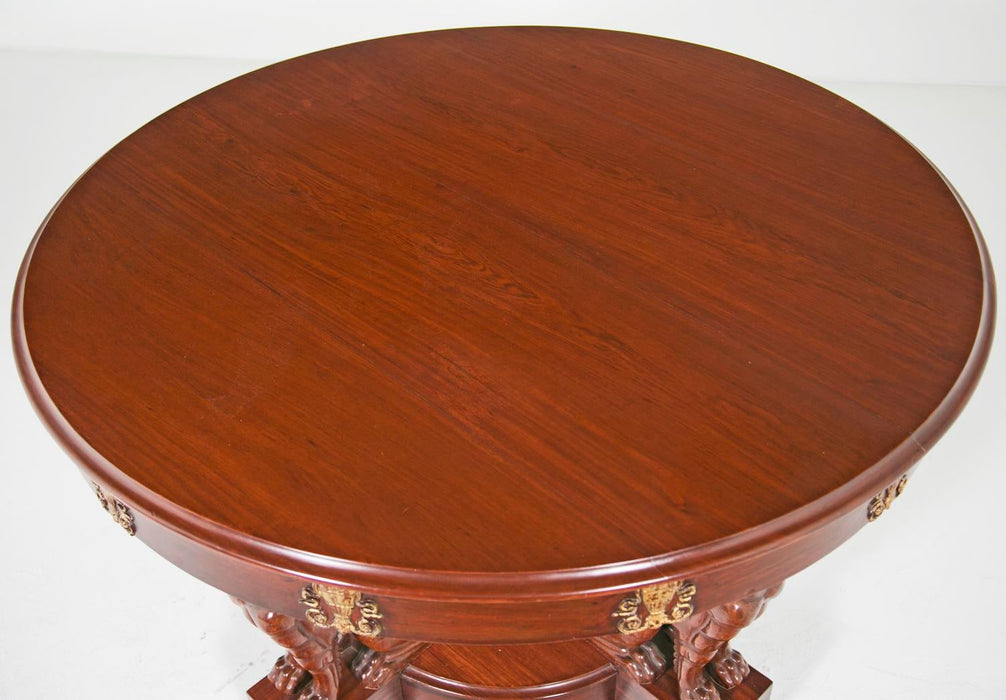 Circa 19th Century Large Baltic Neoclassical Gilt Wood Center Table