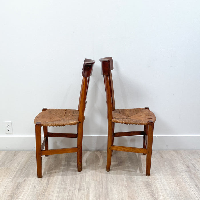 Circa 1820 Tole Panel Chairs, A Pair
