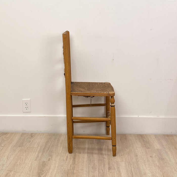 Circa 1810 English Regency Rush Seat Painted Chair