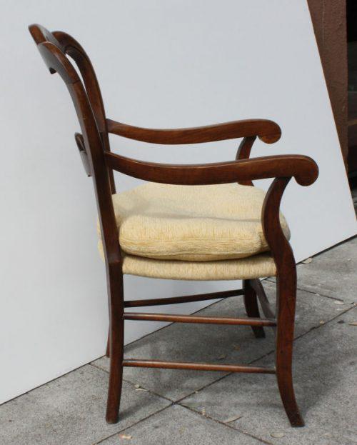 Circa 19th Century French Fruitwood Armchairs, A Pair