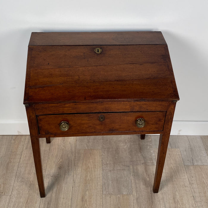 Circa 1780 Elm Georgian One Drawer Desk, England