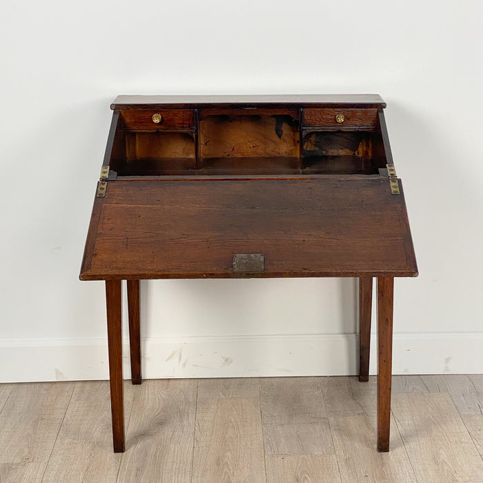Circa 1780 Elm Georgian One Drawer Desk, England