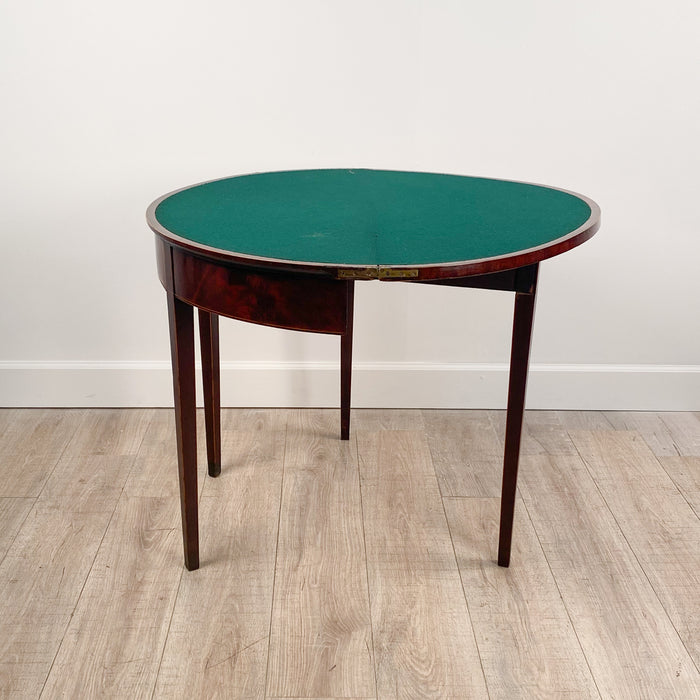 Circa 1790 George III Demilune Game Table, England