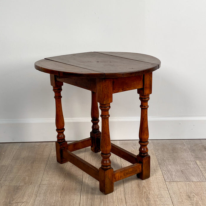 1920s Small Drop Leaf Table Drilled to Be Made Into a Lamp, England