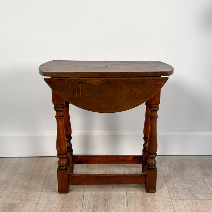 1920s Small Drop Leaf Table Drilled to Be Made Into a Lamp, England