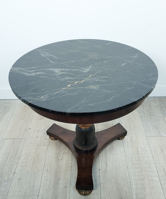 Circa 1820 Italian Neoclassical Table with Faux Marble Slate Top