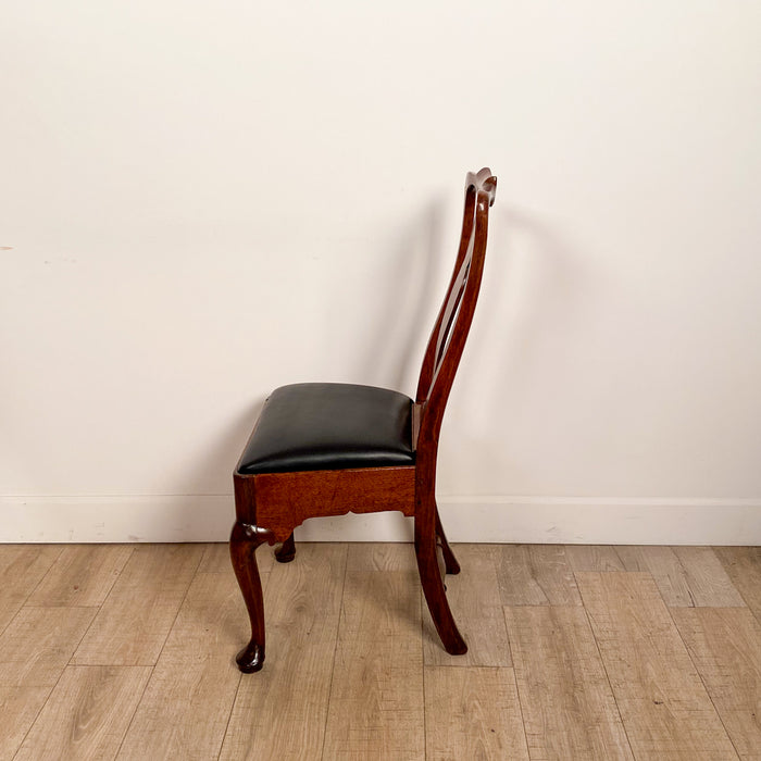Pair of Red Walnut Queen Anne Chairs, England circa 1710