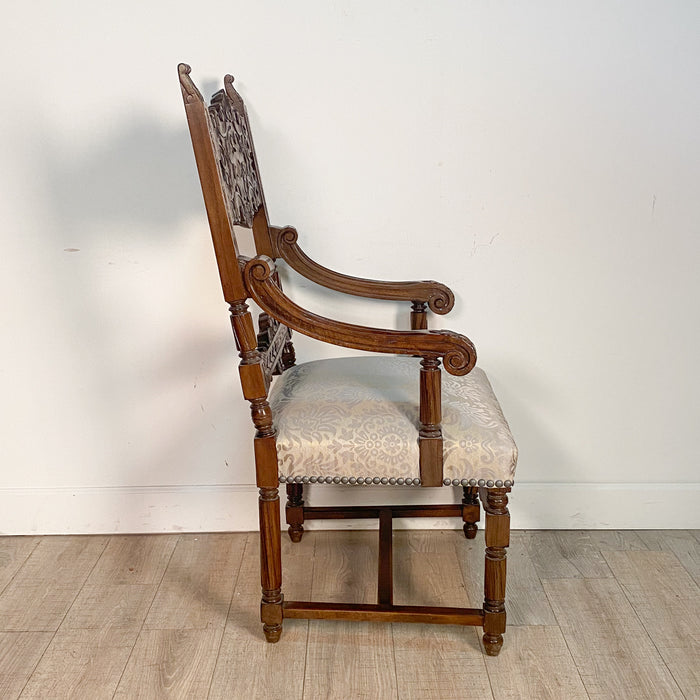 Pair of Baroque Revival Walnut Chairs, circa 1920