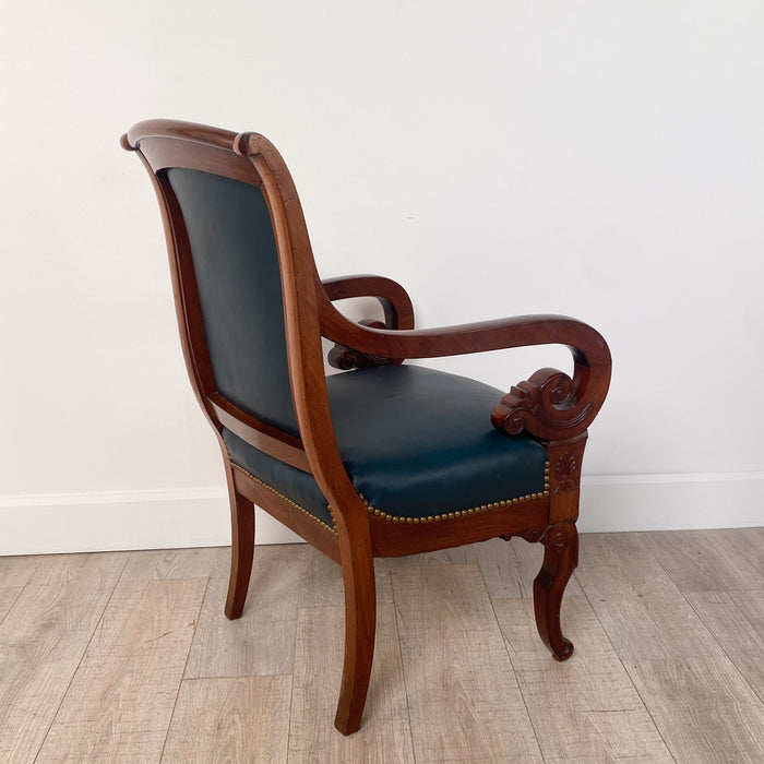 Pair of French Empire Armchairs, circa 1860. Three pairs available
