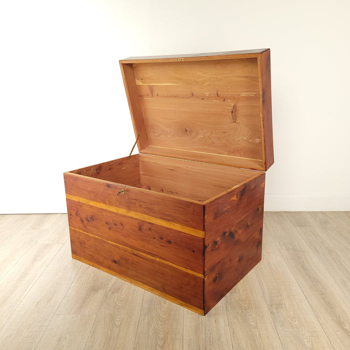 Brass Mounted Camphor Campaign Trunk, Vintage