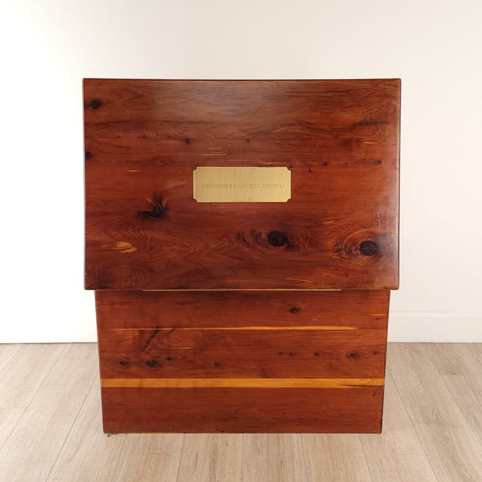 Brass Mounted Camphor Campaign Trunk, Vintage