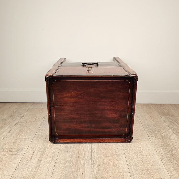 George III Period Inlaid Mahogany Commode with Boxwood Stringing, circa 1790
