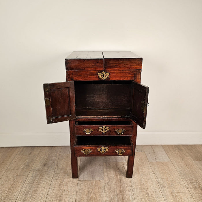 George III Period Mahogany Men's Dressing Cabinet, Now a Bar, England circa 1790