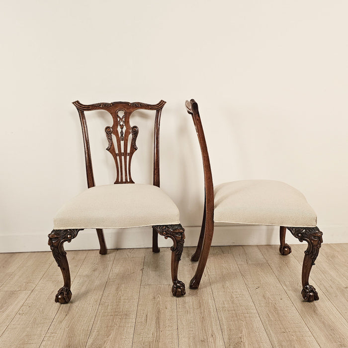 Pair of George III Style Chippendale Chairs in the Irish Taste, 19th century