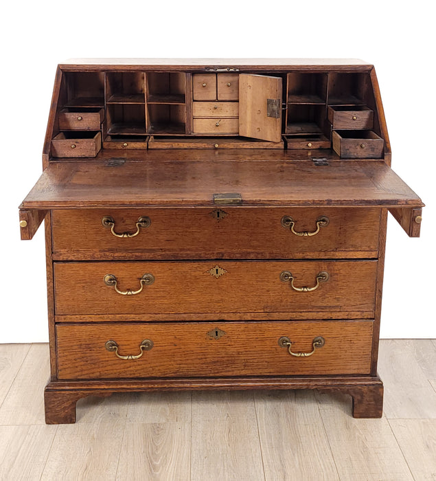 English Oak Slant Front Desk, circa 1830