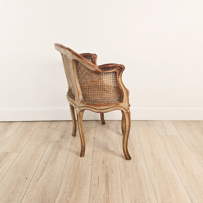 Louis XV Part Painted and Caned Desk Chair