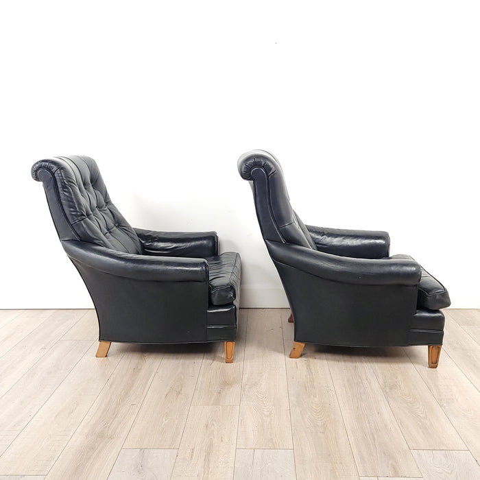 Pair of Vintage Leather Club Chairs