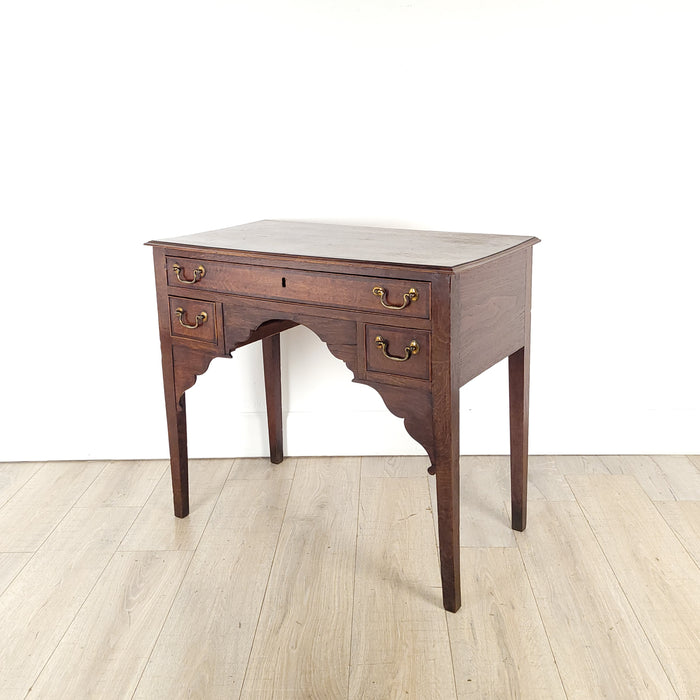 Provincial Georgian Oak and Mahogany Lowboy, England circa 1800
