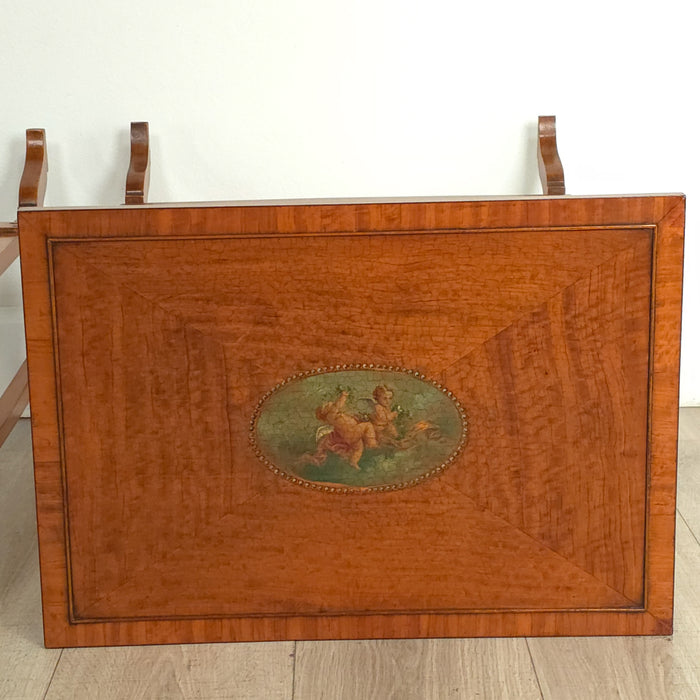 Four Satinwood Fancy Painted Nesting Tables, England, 19th century