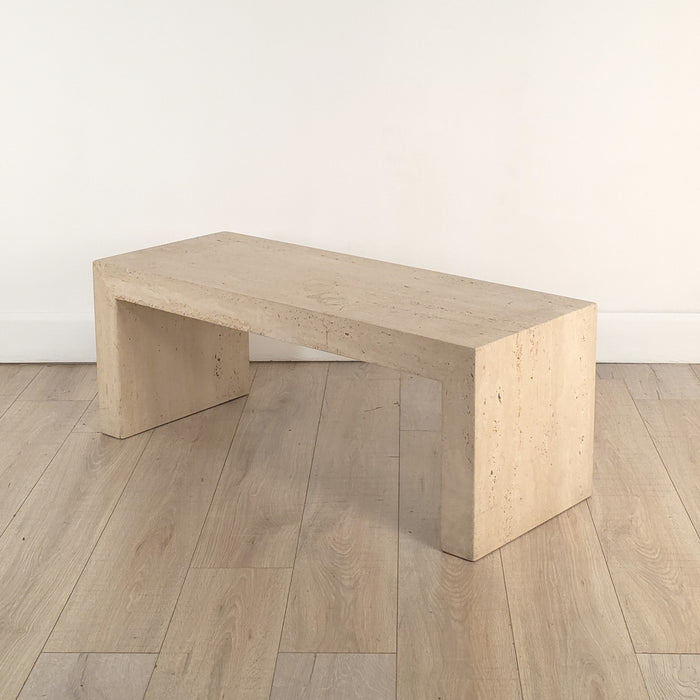 Michael Taylor Waterfall Travertine Coffee Table, U.S.A. circa 1980
