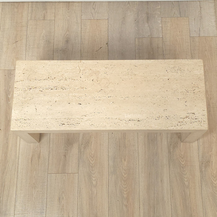 Michael Taylor Waterfall Travertine Coffee Table, U.S.A. circa 1980