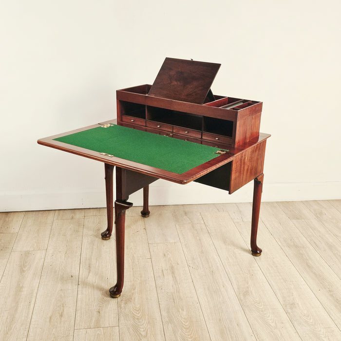 Rare Early English Mahogany Folding Table / Desk, circa 1775